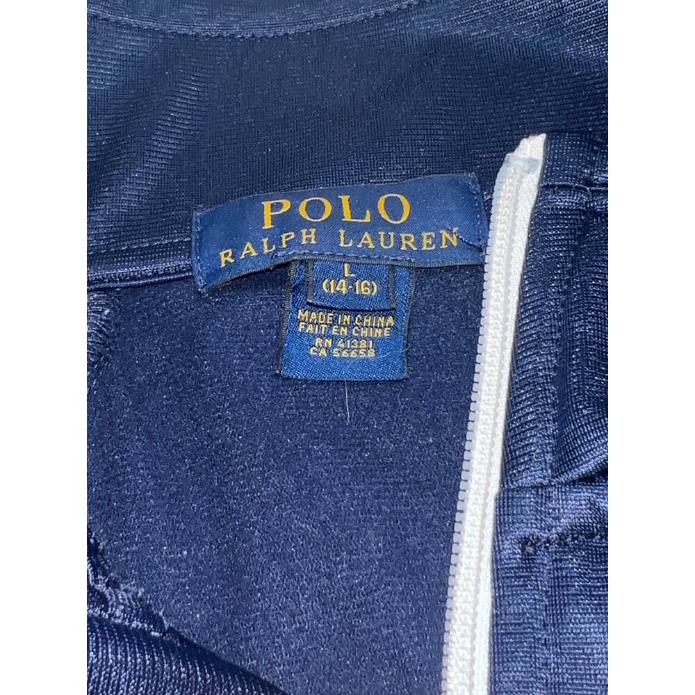 Polo Ralph Lauren Kids Navy Zip-Up Jacket Big Pony Logo Size L (14-16) - Picture 2 of 9